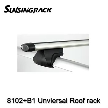 Thule Design Universal 8102+B1 Aluminum Alloy Oval Car Roof Cross Bars Durable and Roof Mounted for Raised Rails
