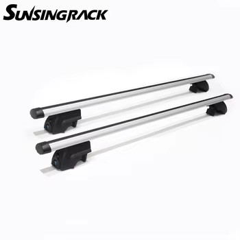 Sunsing 8018+B6 Aluminum Car Roof Cross Bars Universal Accessories Flush Rails Big Clamp Opening Aluminum Roof Mount