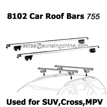 8102C+B6 Durable Aluminum Wingbar Car Roof Mount Cross Bars Universal for 4x4 Travel with Car Rack for Raised Rails