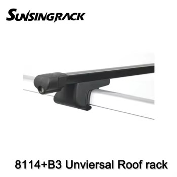 8114+B3 Steel Car Roof Cross Bars Universal Roof Raised Rails Zinc Plating Double Sided Travel Accessory  Car Rack